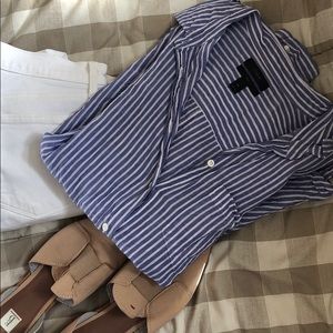 Light blue & white pinstripe button down TALL